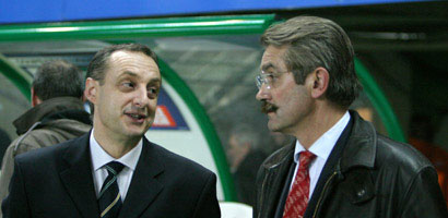 Jean-Luc Gripond et Frdric Thiriez, prsident de la Ligue de Football Professionnel